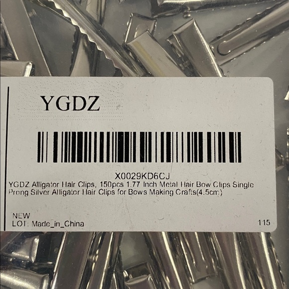 125 Silver alligator hair clips CRAFT PROJECT SUPPLY - Picture 2 of 2